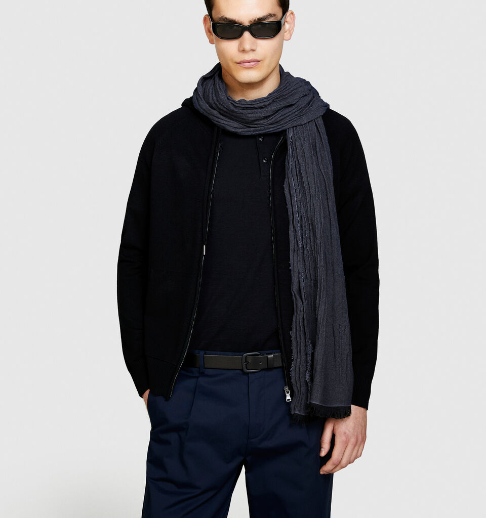 Yarn dyed scarf - null - Dark Gray | Sisley image number 3